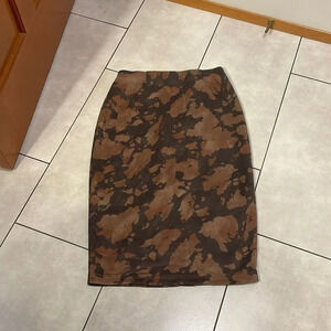 MAUBY woman’s brown and dark brown camo long skirt. It’s a size Small.